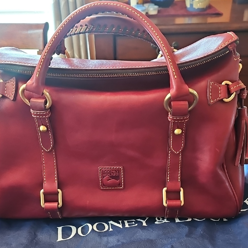 Dooney & Bourke Maroon Leather Satchel - Picture 11 of 17